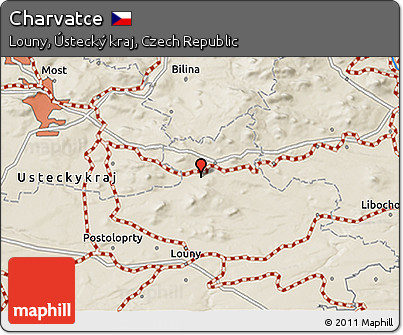 Shaded Relief 3D Map of Charvatce