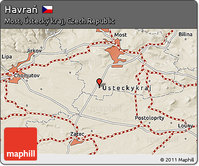 Shaded Relief 3D Map of Havraň