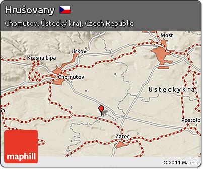 Shaded Relief 3D Map of Hrušovany