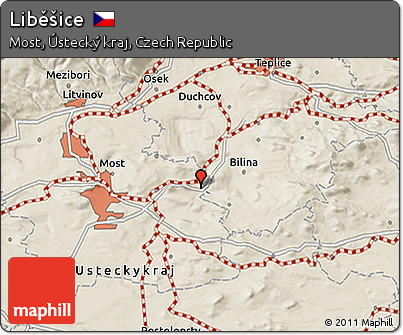 Shaded Relief 3D Map of Liběšice