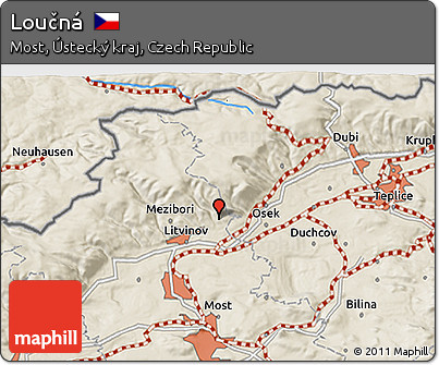 Shaded Relief 3D Map of Loučná