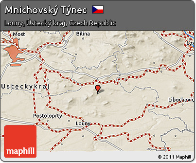 Shaded Relief 3D Map of Mnichovský Týnec