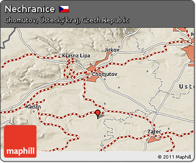 Shaded Relief 3D Map of Nechranice