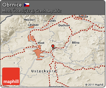 Shaded Relief 3D Map of Obrnice