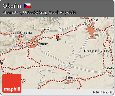 Shaded Relief 3D Map of Okořín