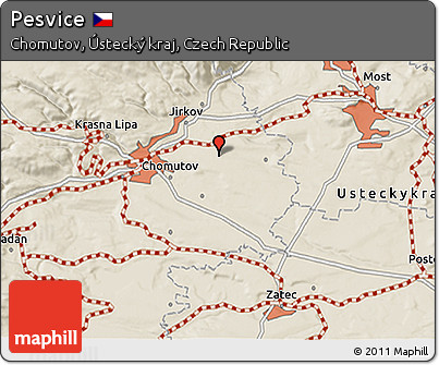 Shaded Relief 3D Map of Pesvice