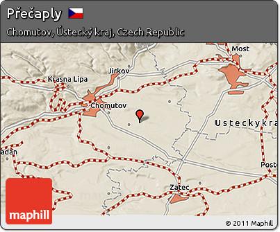 Shaded Relief 3D Map of Přečaply