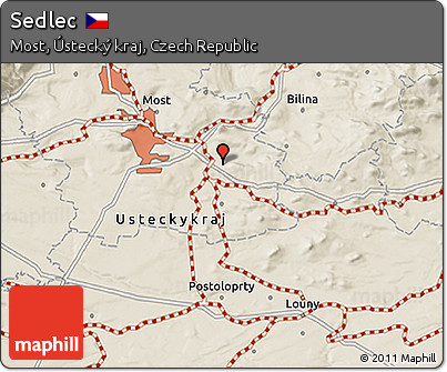 Shaded Relief 3D Map of Sedlec