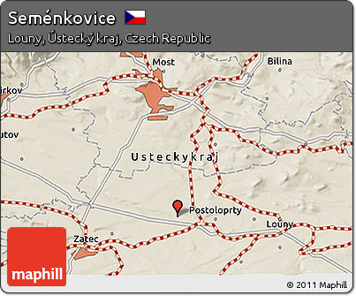 Shaded Relief 3D Map of Seménkovice