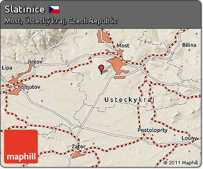 Shaded Relief 3D Map of Slatinice