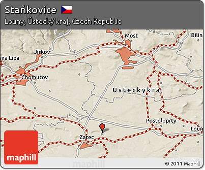 Shaded Relief 3D Map of Staňkovice