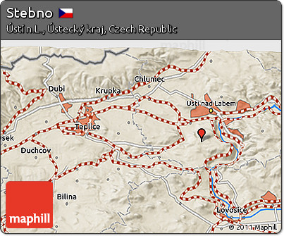 Shaded Relief 3D Map of Stebno