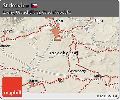 Shaded Relief 3D Map of Strkovice