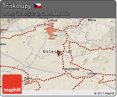 Shaded Relief 3D Map of Třískolupy