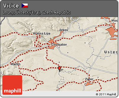Shaded Relief 3D Map of Vičice
