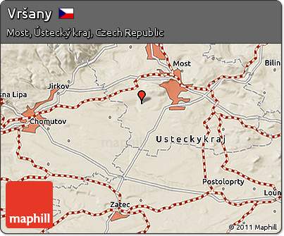 Shaded Relief 3D Map of Vršany
