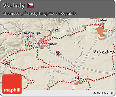 Shaded Relief 3D Map of Všehrdy
