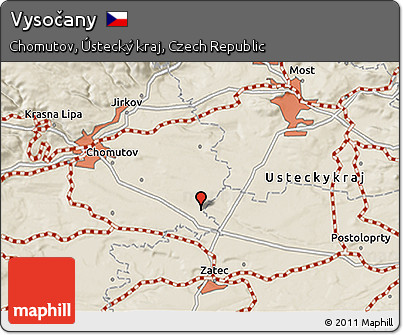 Shaded Relief 3D Map of Vysočany