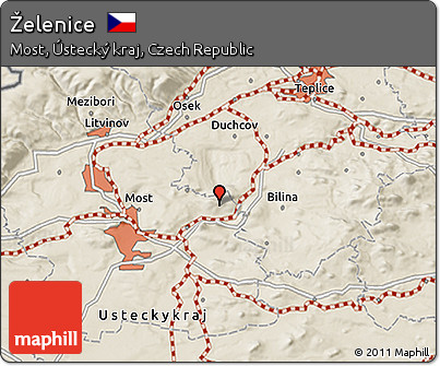 Shaded Relief 3D Map of Želenice