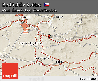 Shaded Relief 3D Map of Bedřichŭv Světec