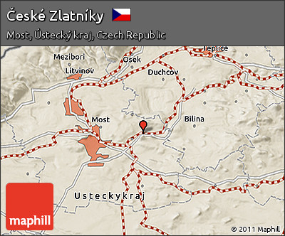 Shaded Relief 3D Map of České Zlatníky