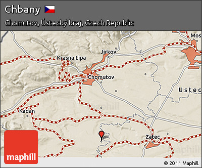 Shaded Relief 3D Map of Chbany