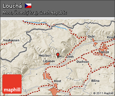 Shaded Relief 3D Map of Loučná
