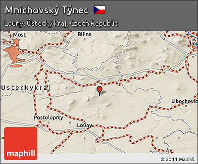 Shaded Relief 3D Map of Mnichovský Týnec