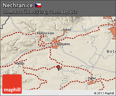 Shaded Relief 3D Map of Nechranice