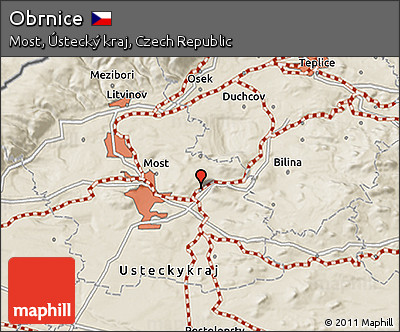 Shaded Relief 3D Map of Obrnice