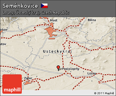 Shaded Relief 3D Map of Seménkovice