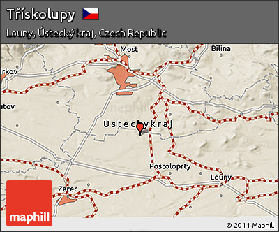 Shaded Relief 3D Map of Třískolupy