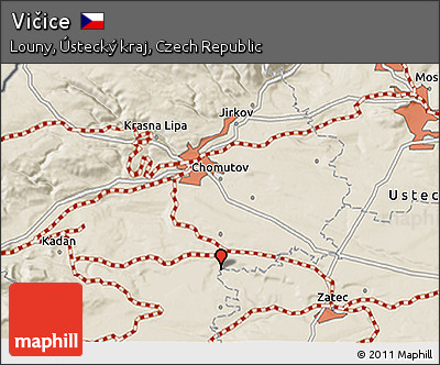 Shaded Relief 3D Map of Vičice