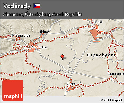 Shaded Relief 3D Map of Voděrady