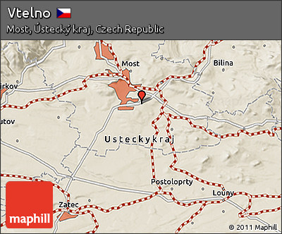 Shaded Relief 3D Map of Vtelno