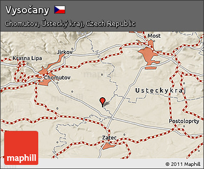 Shaded Relief 3D Map of Vysočany