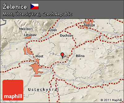 Shaded Relief 3D Map of Želenice
