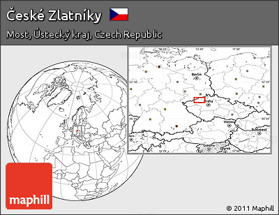 Blank Location Map of České Zlatníky