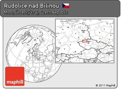 Blank Location Map of Rudolice Nad Bílinou