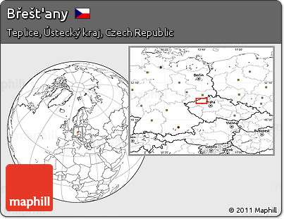 Blank Location Map of Břešt'any