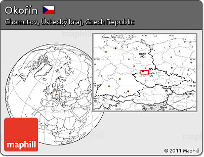Blank Location Map of Okořín