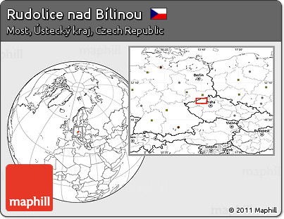 Blank Location Map of Rudolice Nad Bílinou