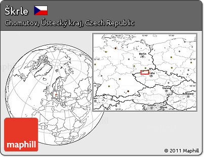 Blank Location Map of Škrle