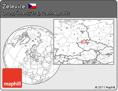Blank Location Map of Želevice