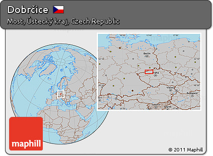 Gray Location Map of Dobrčice