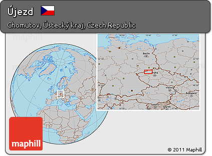 Gray Location Map of Újezd