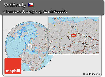 Gray Location Map of Voděrady