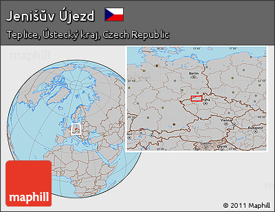 Gray Location Map of Jenišŭv Újezd