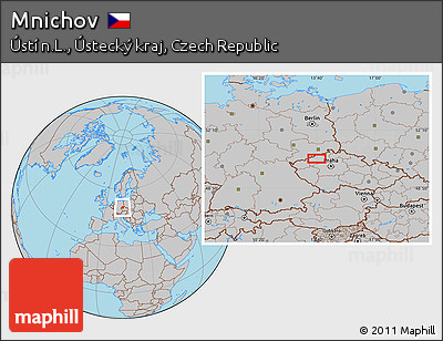 Gray Location Map of Mnichov
