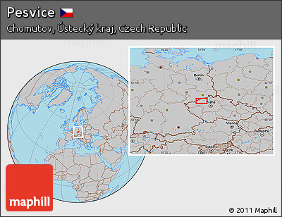 Gray Location Map of Pesvice